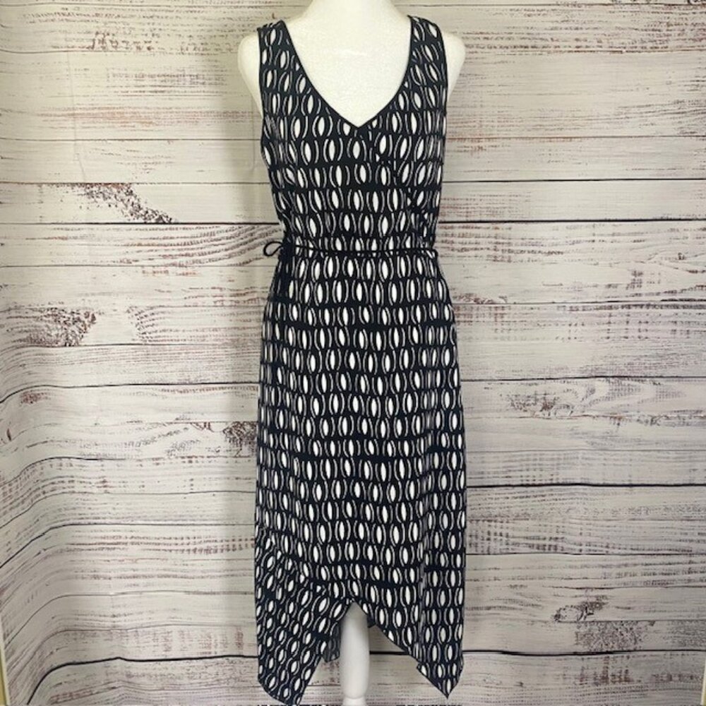 Laundry by Shelli Segal Women 8 Wrap Pullover Dress Sleeveless Casual Partywear
